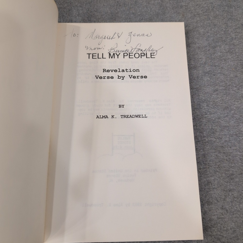 Tell My People Revelation Verse by Verse Alma K Treadwell 1993 Paperback Book - Picture 2 of 5
